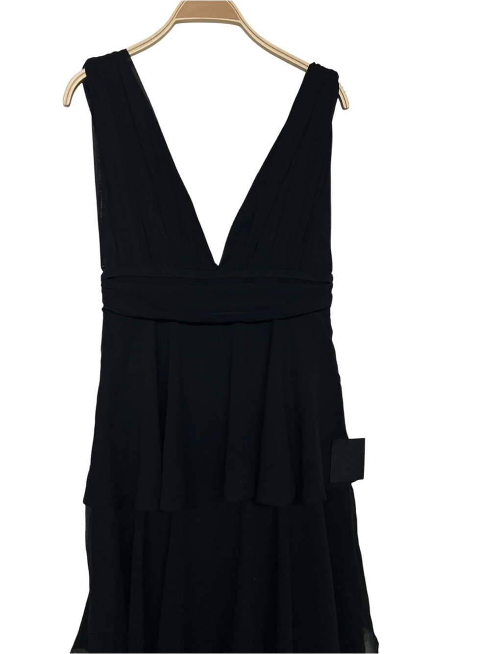 New Lulus Amazing Evening Black Tiered V-Neck Evening Maxi Dress - Picture 3 of 6